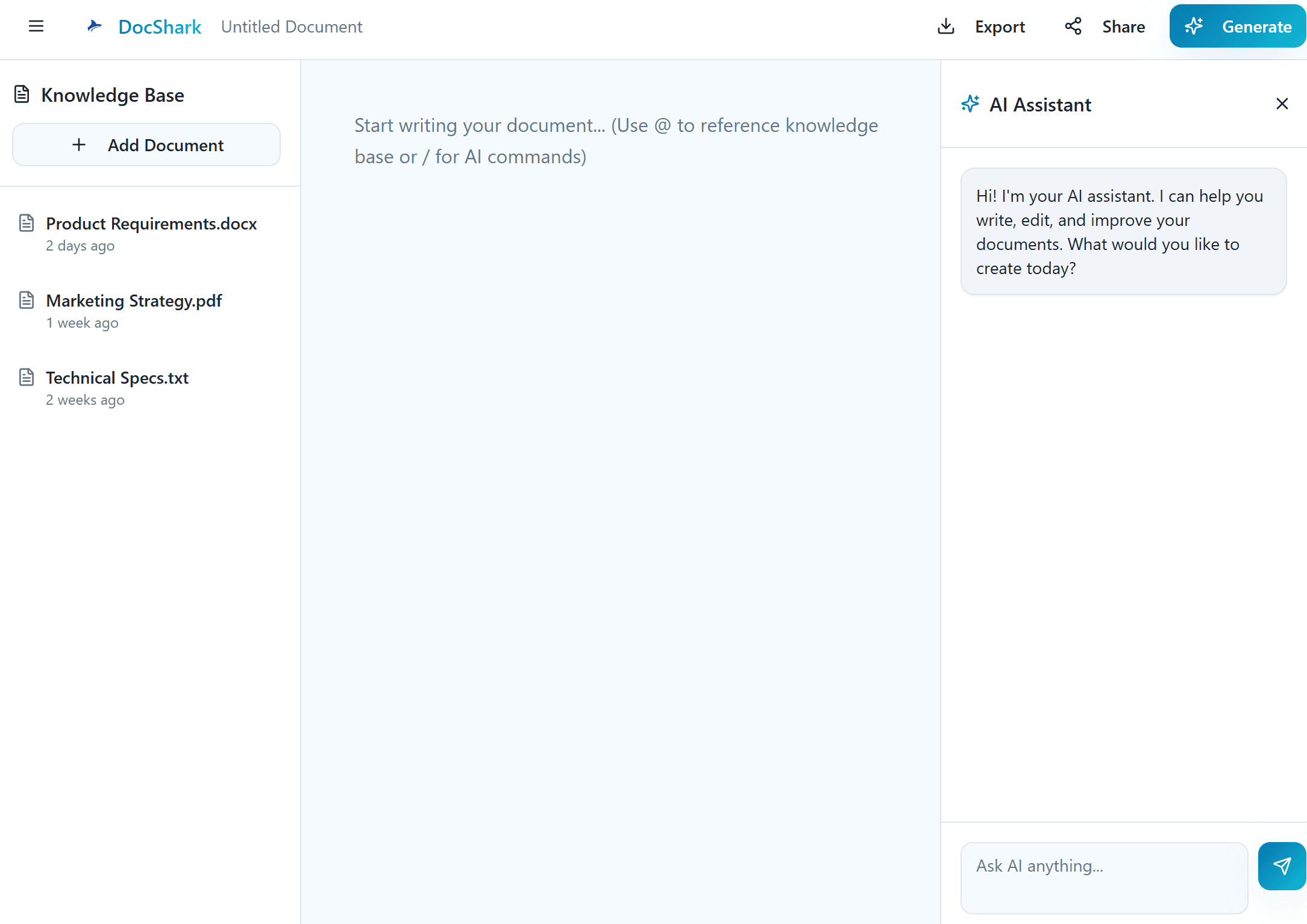 DocShark product screenshot